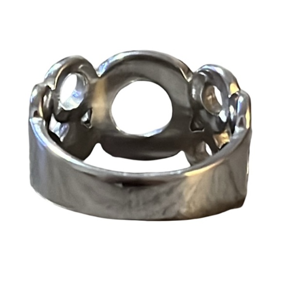 Dreamy Liquid Sterling Silver Cut Out Circle Bubble Band Ring - Picture 4 of 6